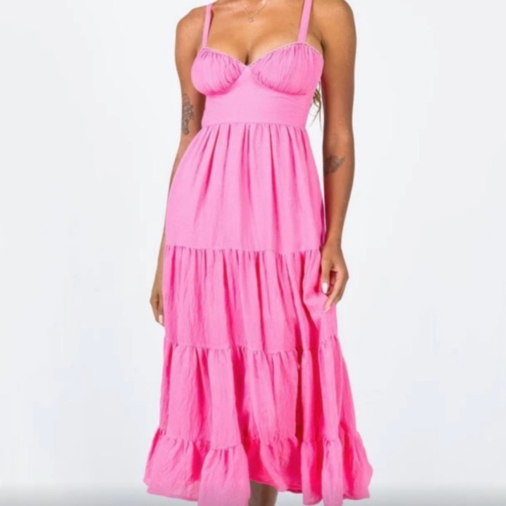 Princess Polly Pink Midi Dress Size US 2